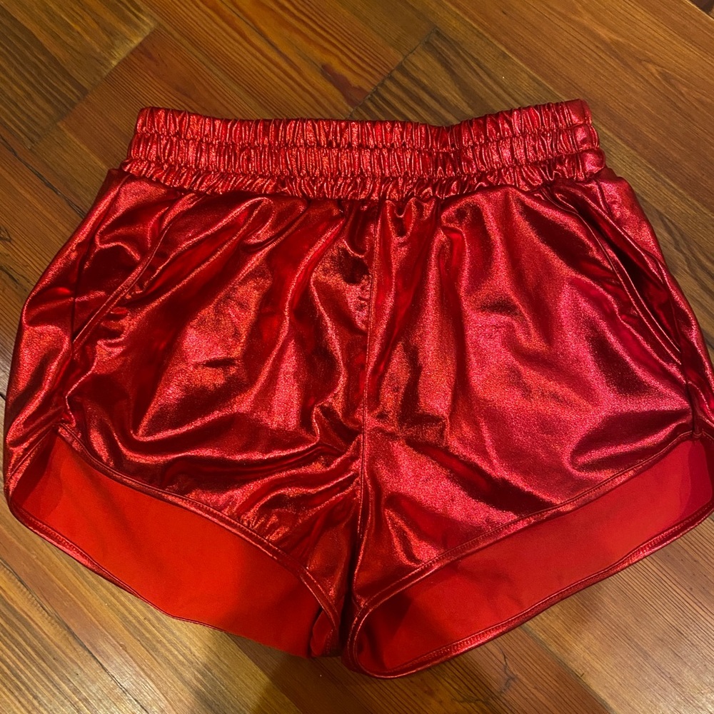 Red spandex shorts
